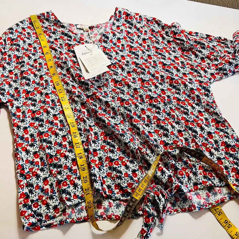 Beach Lunch Lounge Floral Long Sleeve Top Size XS NWT Multicolored - Picture 6 of 7